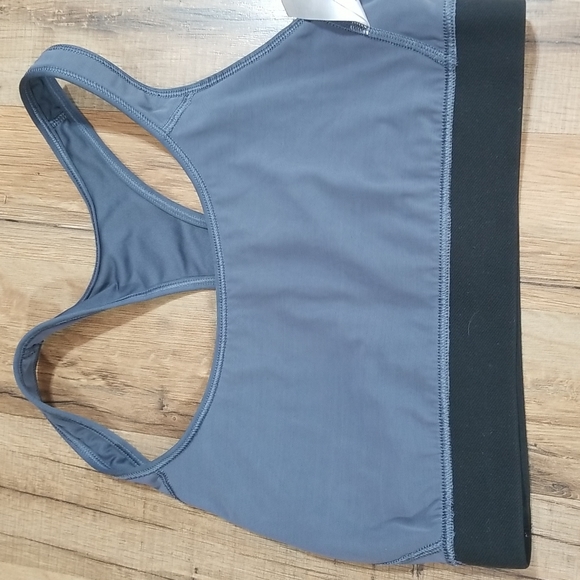 VICTORIA SPORT Gray & Black Spellout Racerback Sports Bra - Picture 10 of 11